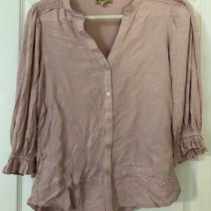 Democracy Mauve Button-Up Blouse